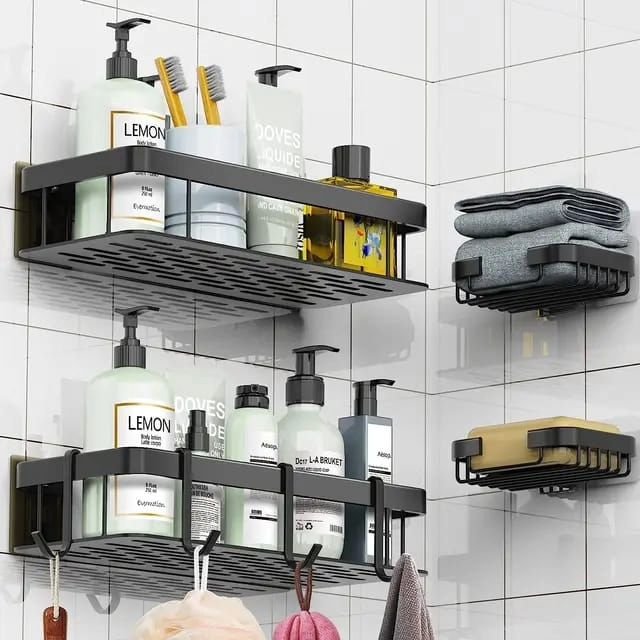 4pcs Set Shower Caddy Shelf/Bathroom Organizer - Image 4