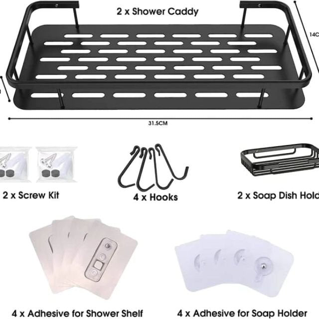 4pcs Set Shower Caddy Shelf/Bathroom Organizer - Image 3