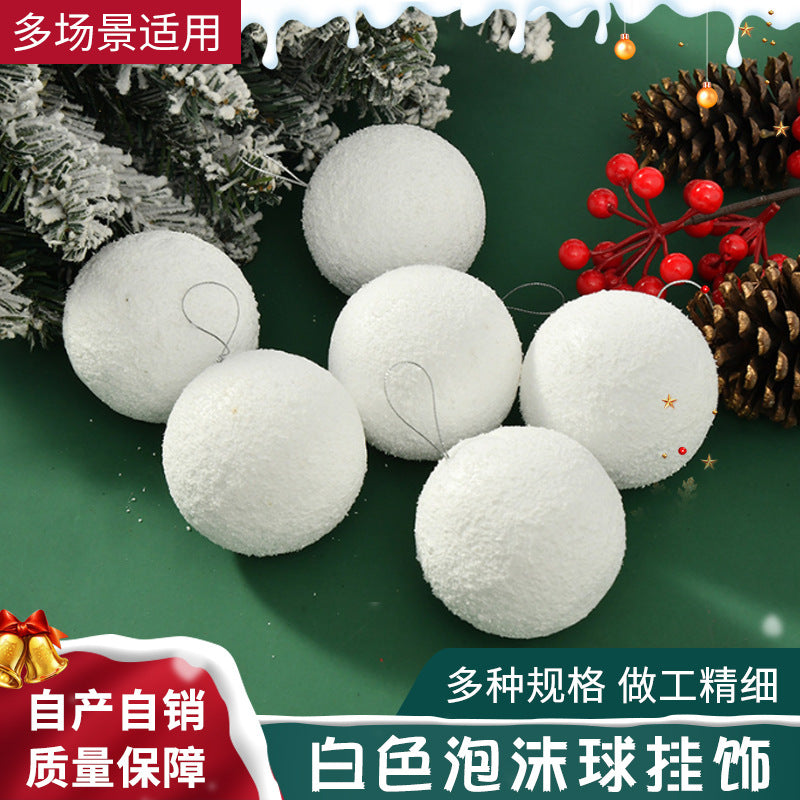 White Christmas Balls – Set of 6 - Image 2