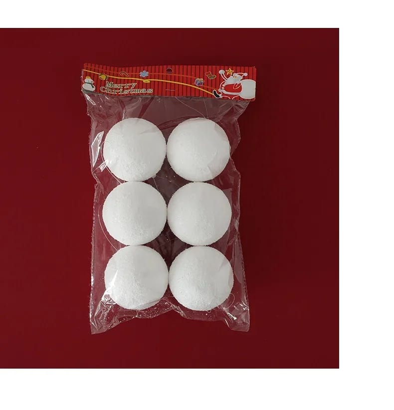White Christmas Balls – Set of 6 - Image 5