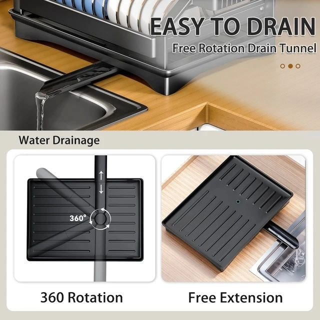 2-Tier Carbon Steel Dish Drying Rack - Image 4