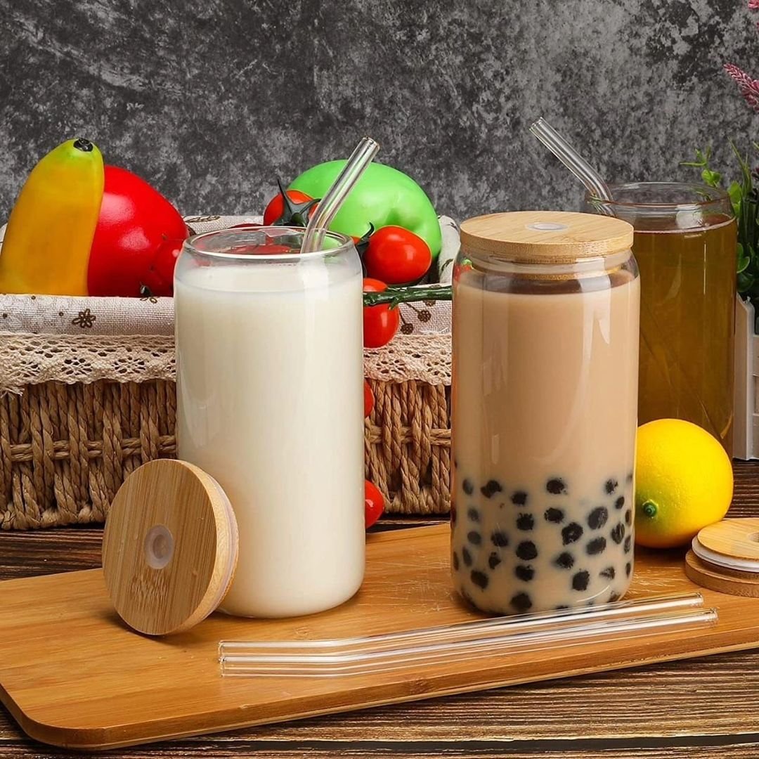 Round Transparent Borosilicate Drinking Glass Cup – 500ml