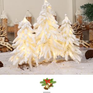 Mini Pine White Flaked Christmas Decoration 