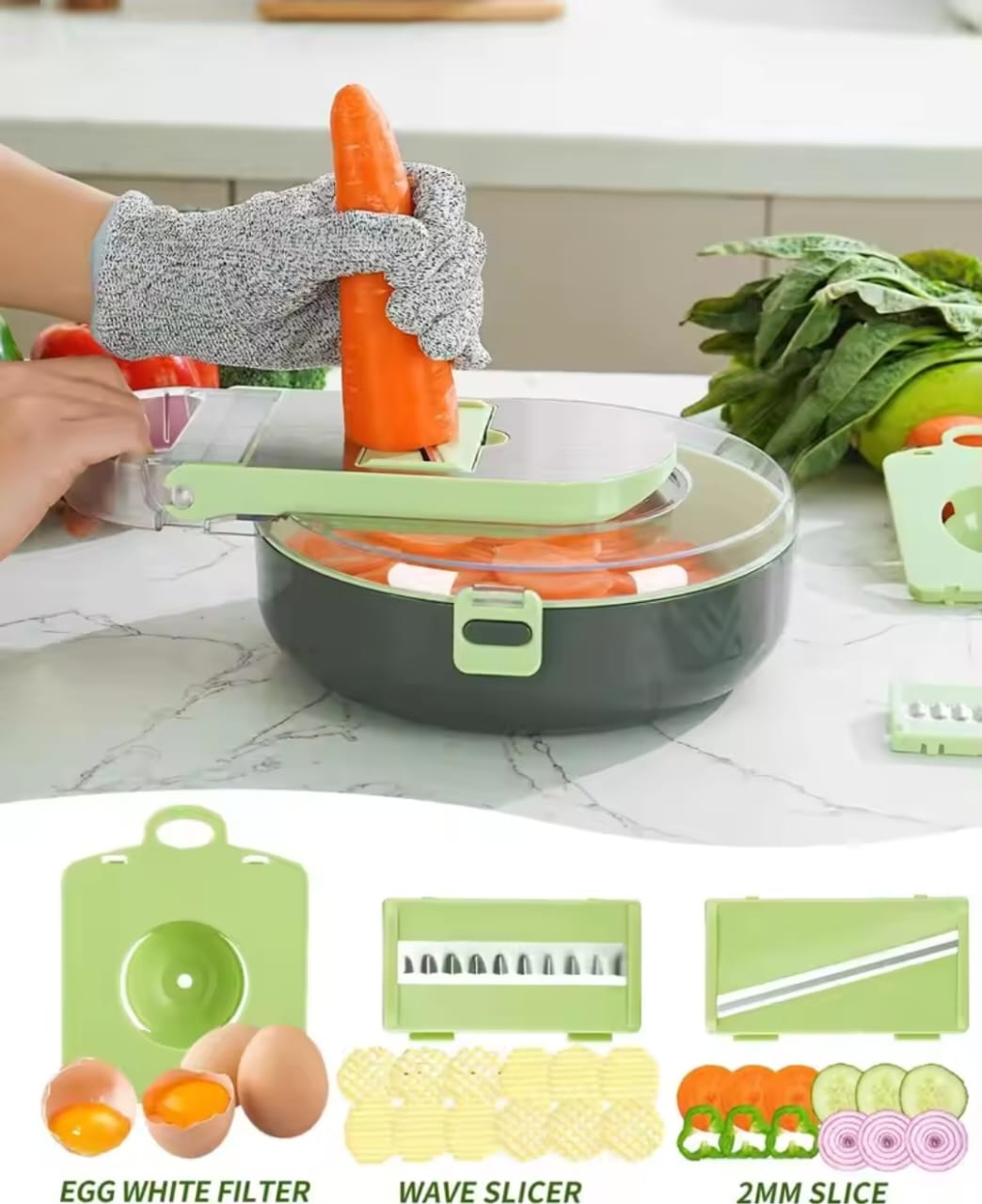 Multi-functional 9pcs Vegetable Chopper / Cutter