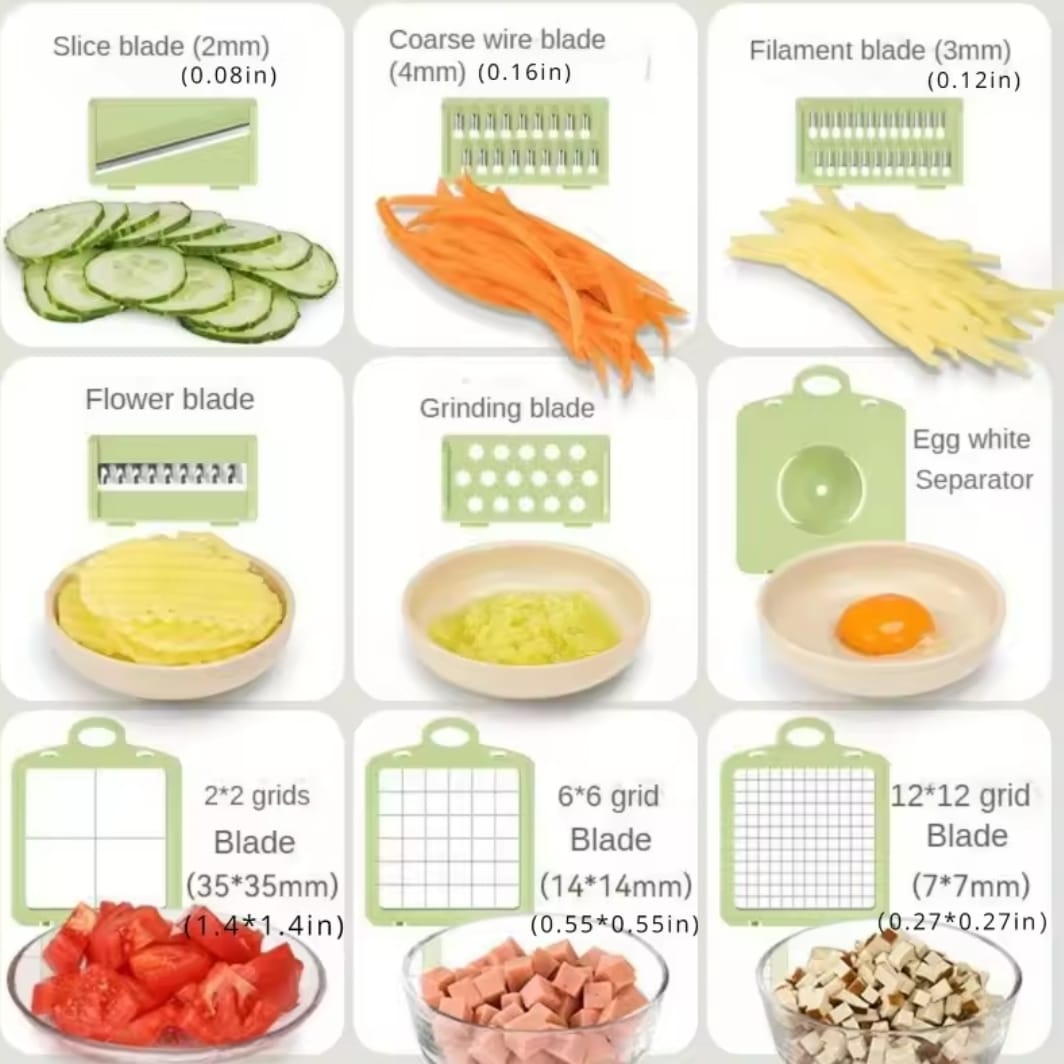 Multi-functional 9pcs Vegetable Chopper / Cutter - Image 4