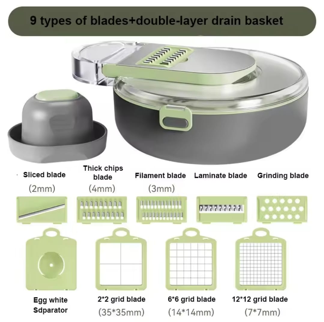 Multi-functional 9pcs Vegetable Chopper / Cutter - Image 6