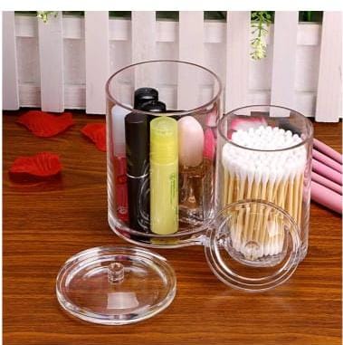 2 in 1 Acrylic Round Cotton Swab Holder / Makeup Brush Holder - Image 4