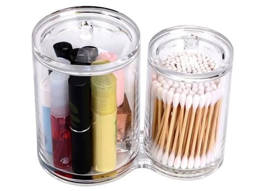 2 in 1 Acrylic Round Cotton Swab Holder / Makeup Brush Holder - Image 5