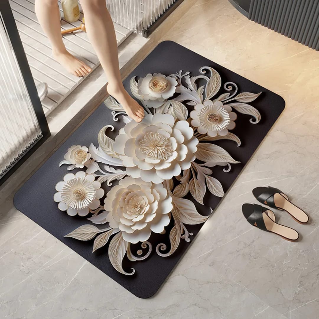Soft Flower 3D Absorbent Bathroom Mat – Non-Slip Bath Mat in Kenya