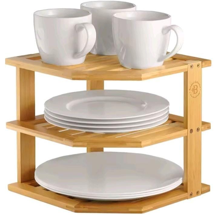 3 in 1 Bamboo Kitchen Corner Rack – Space Saving Counter Organizer in Kenya - Image 3