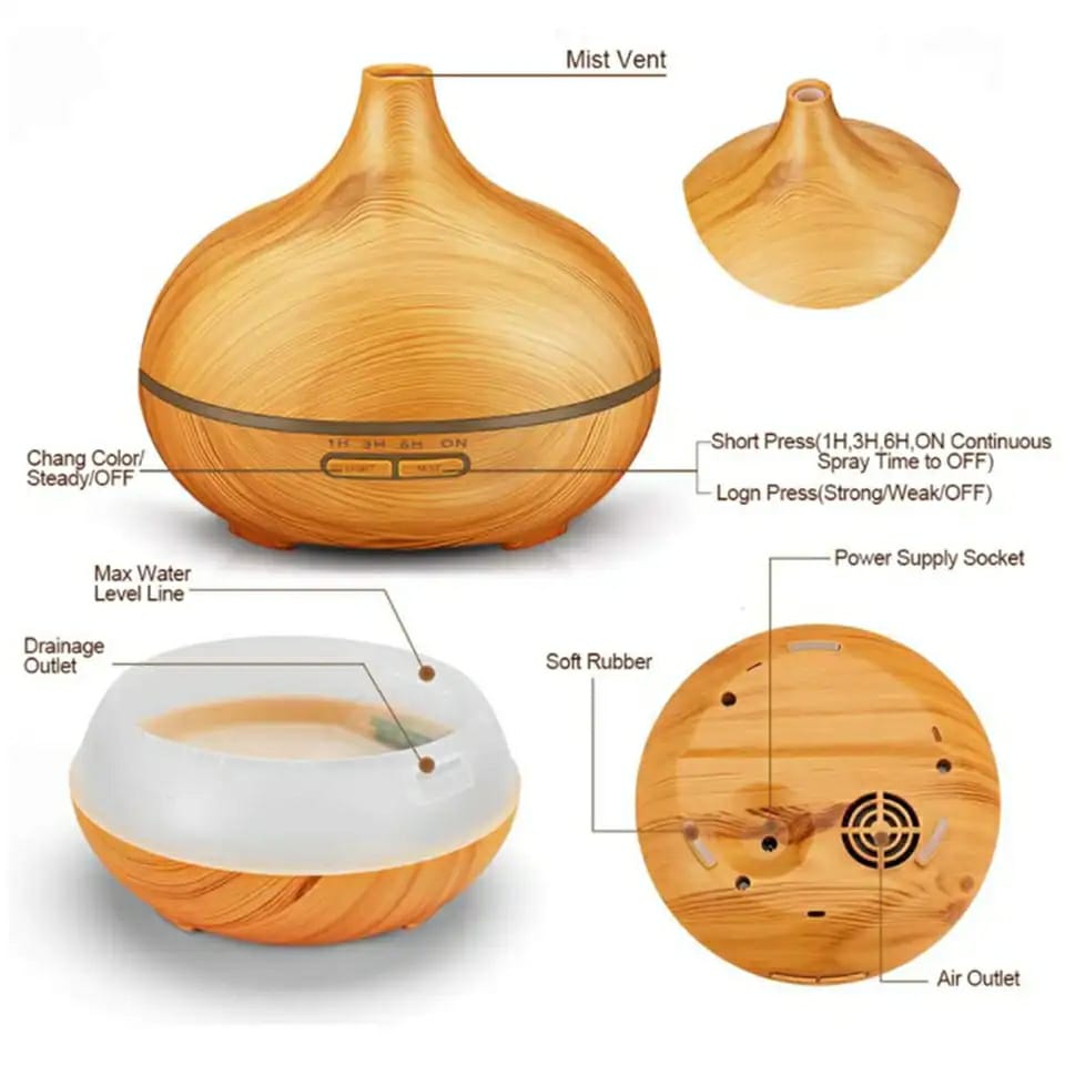 Ultrasonic Humidifier with Remote Control – 300ml Cool Mist Aroma Diffuser - Image 6