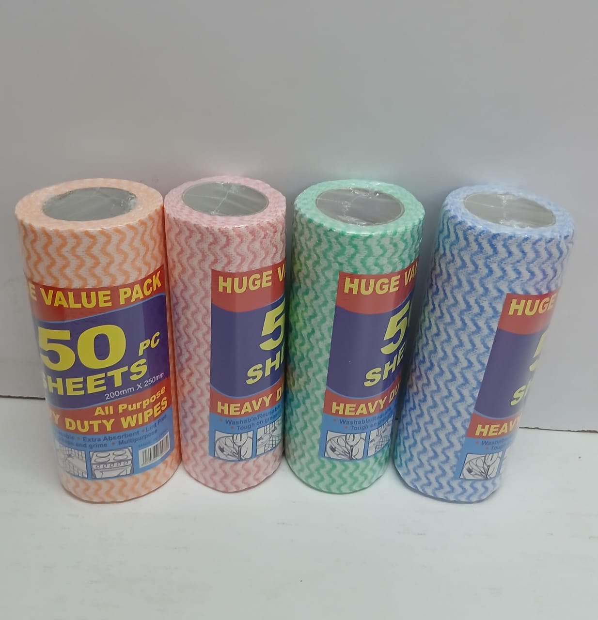 Coloured Reusable Kitchen Towels – Washable Cleaning Roll - Image 2