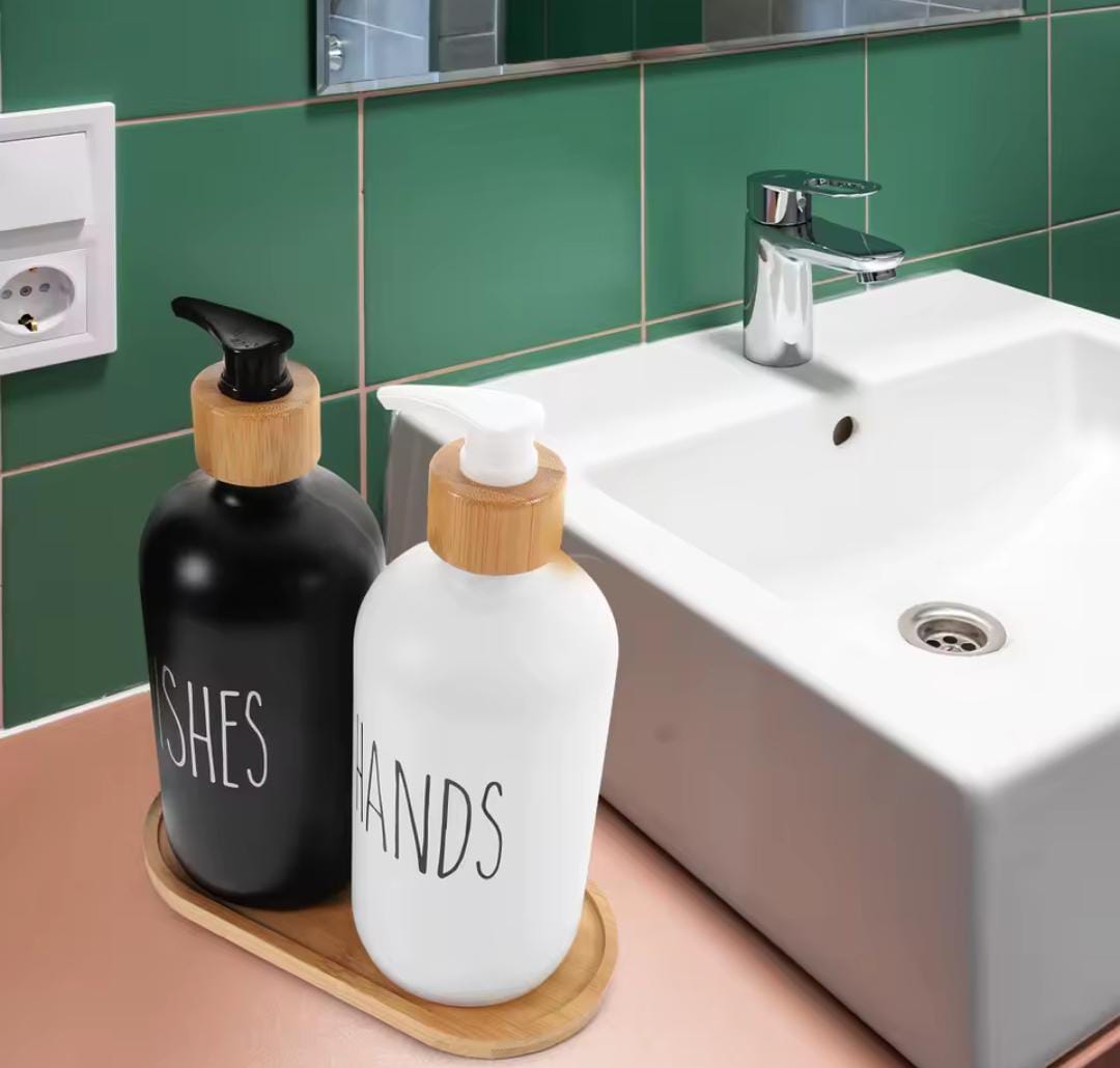 Ceramic Hands and Dishes Soap Dispenser Set with Stand - Image 4