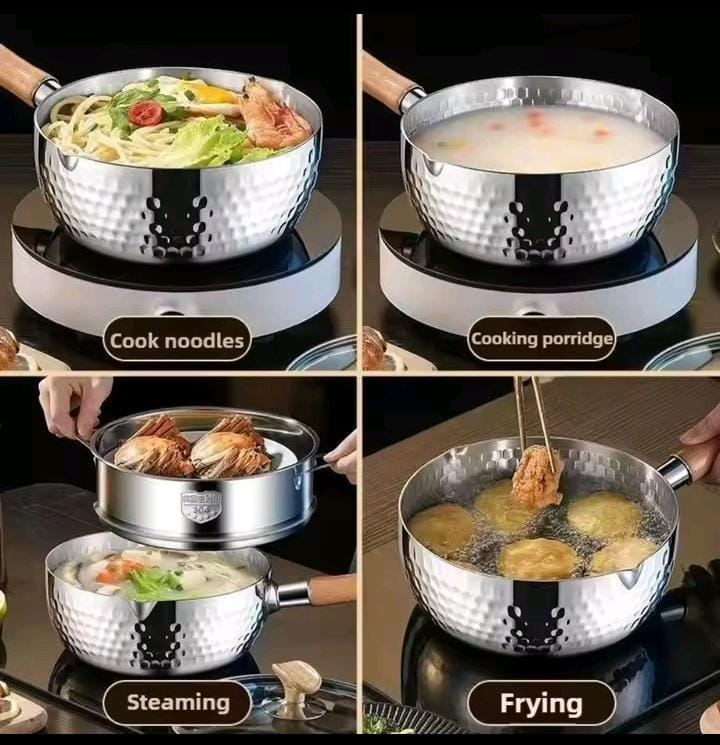 Stainless Steel Sufuria Snow Milk Cookware with Wooden Handle - Image 5