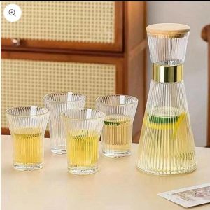 Glass Carafe with Glasses Set – Elegant Beverage Serving Set in Kenya